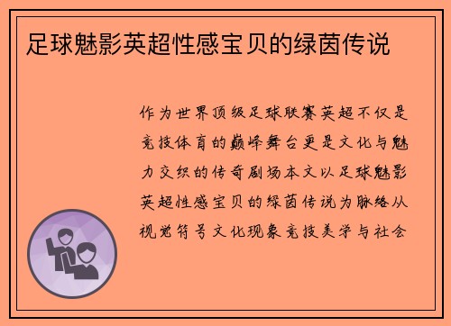 足球魅影英超性感宝贝的绿茵传说